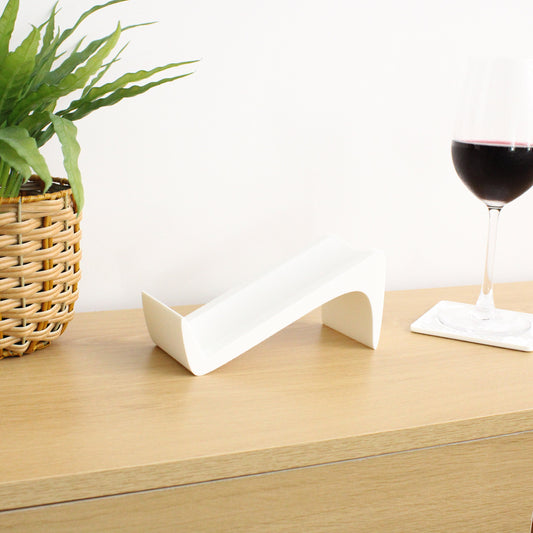 Lancet Wine Stand, Single Bottle Wine Holder in white