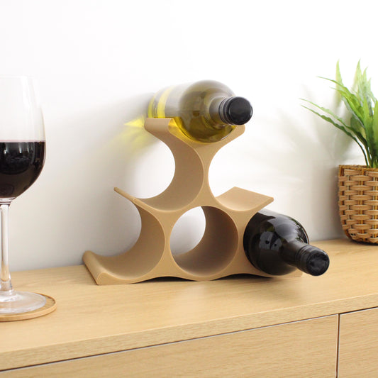 Pyramid 6 Bottle Countertop Wine Rack in Brown