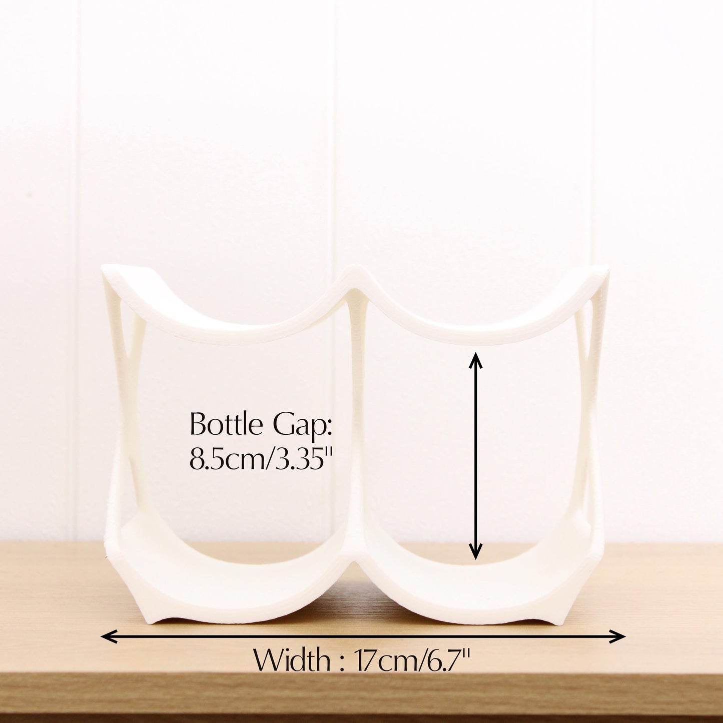 4-Bottle Wine Rack Countertop white, Unique Free Standing Tabletop Wine Holder