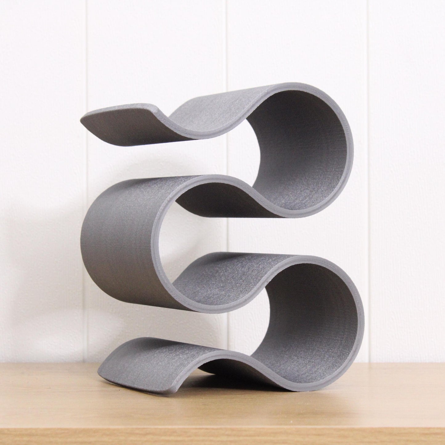 Countertop Wine Rack, Vertical Wavy 3 Bottle Wine Storage, Curvy Display Stand