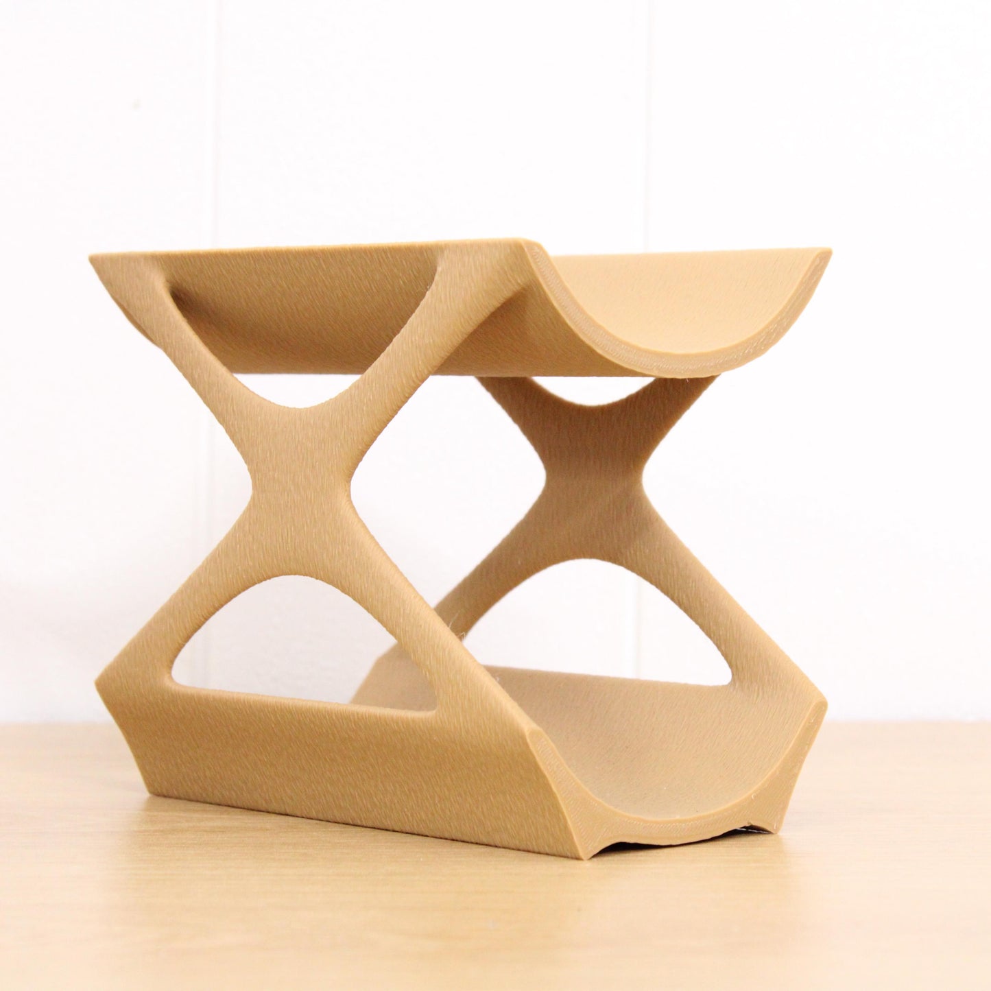 Edgy Countertop Wine Rack, Small Modern Counter 2 Bottle Wine Stand, Display Wine Storage for Wine Lovers.