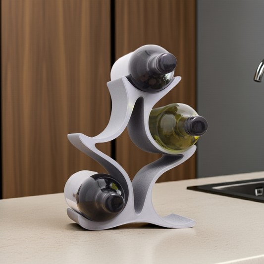 Celeste 5 Bottle Countertop Wine Rack in Grey