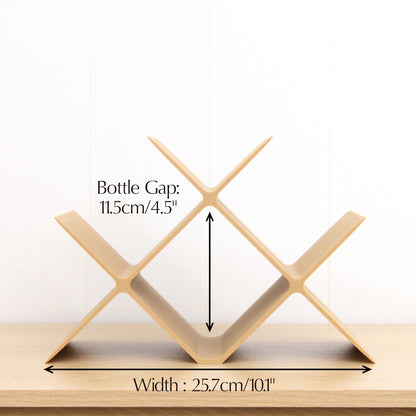 Countertop Wine Rack, Cross Large Modern Counter 4 Bottle Wine Stand, Modern Vertical Display Wine Storage for Wine Lovers.