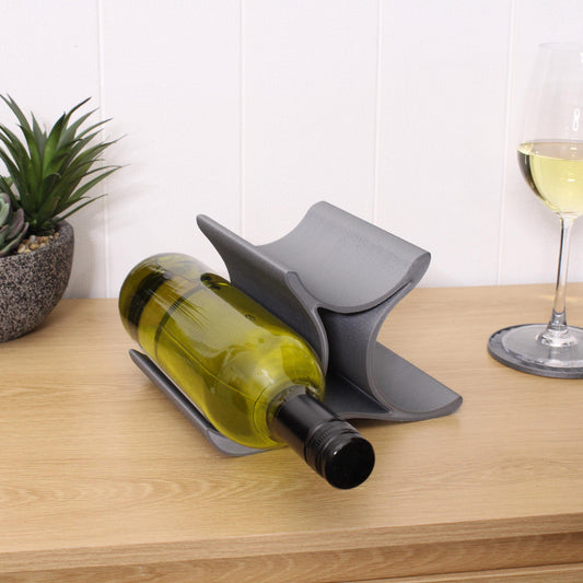 Mini Celeste Wine Rack, 3 Bottle Countertop Wine Stand, Vertical Display Wine Storage for Wine Lovers