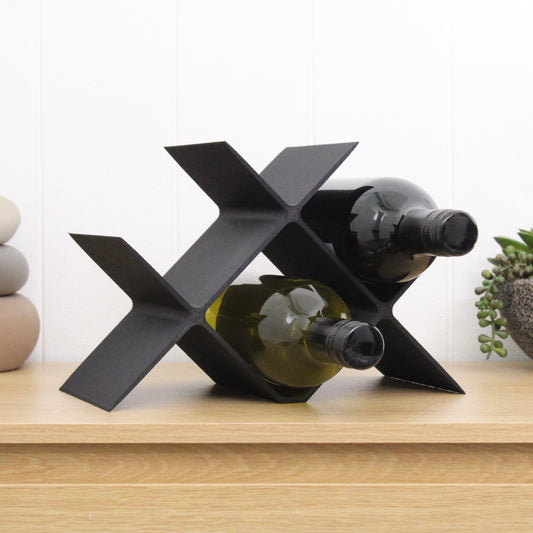 Countertop Wine Rack, Cross Large Modern Counter 4 Bottle Wine Stand, Modern Vertical Display Wine Storage for Wine Lovers.