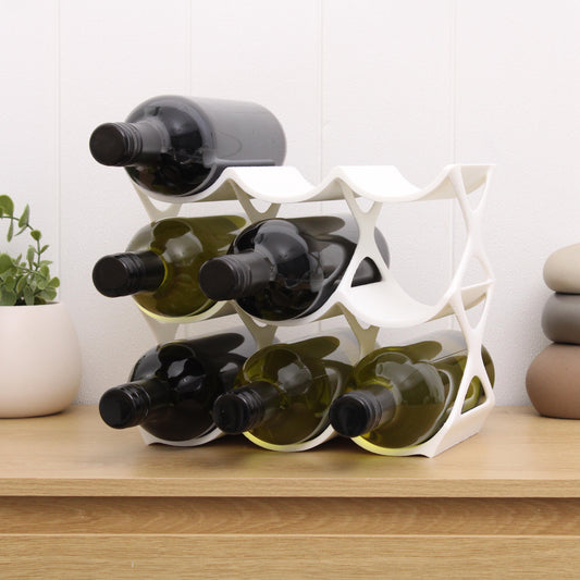 Modern Countertop Wine Rack, Edgy Large Modern Counter 9 Bottle Wine Stand, Vertical Display Wine Storage for Wine Lovers.