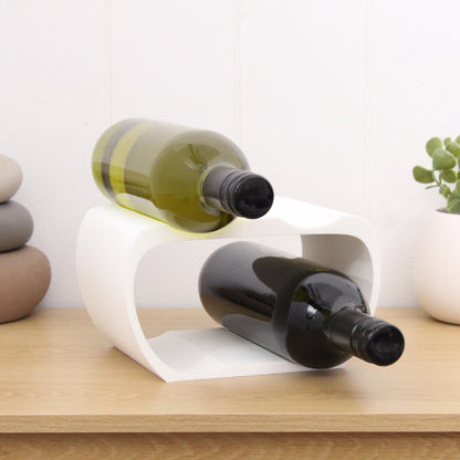Lusso Wine Rack, 4 Bottle Countertop Wine Holder for Wine Lovers and home bars