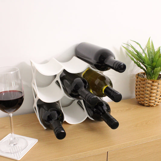 Modern Countertop Wine Rack, Edgy Large Modern Counter 9 Bottle Wine Stand, Vertical Display Wine Storage for Wine Lovers.