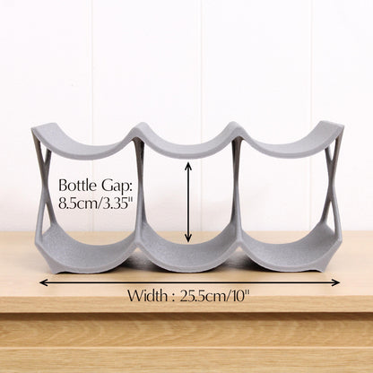 Modern Countertop Wine Rack, Edgy Large Modern Counter 6 Bottle Wine Stand, Vertical Display Wine Storage for Wine Lovers.
