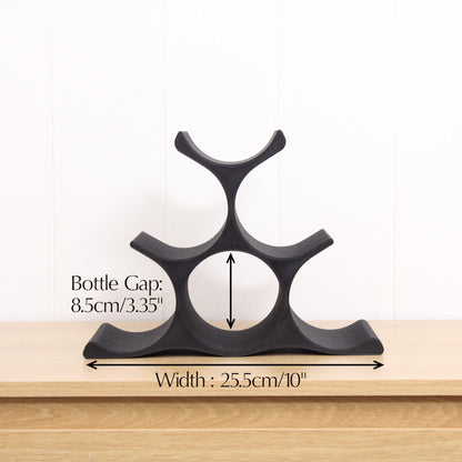 Countertop Wine Rack, Modern Pyramid Counter 6 Bottle Wine Stand, Vertical Display Wine Storage for Wine Lovers.