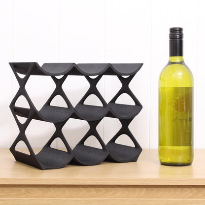 Modern Countertop Wine Rack, Edgy Large Modern Counter 9 Bottle Wine Stand, Vertical Display Wine Storage for Wine Lovers.