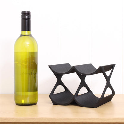 Modern Countertop Wine Rack, Edgy Small Modern Counter 4 Bottle Wine Stand, Vertical Display Wine Storage for Wine Lovers.