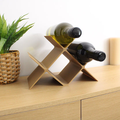 Countertop Wine Rack, Cross Large Modern Counter 4 Bottle Wine Stand, Modern Vertical Display Wine Storage for Wine Lovers.