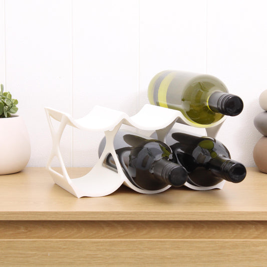 Modern Countertop Wine Rack, Edgy Large Modern Counter 6 Bottle Wine Stand, Vertical Display Wine Storage for Wine Lovers.