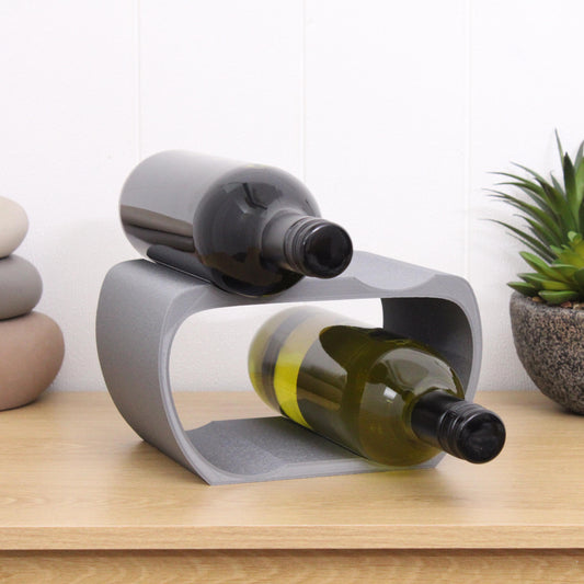 Lusso Wine Rack, 4 Bottle Countertop Wine Holder for Wine Lovers and home bars