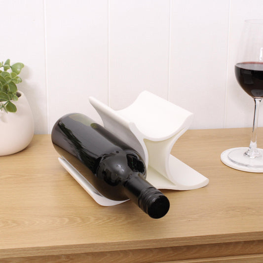 Mini Celeste Wine Rack, 3 Bottle Countertop Wine Stand, Vertical Display Wine Storage for Wine Lovers
