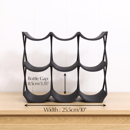 Modern Countertop Wine Rack, Edgy Large Modern Counter 9 Bottle Wine Stand, Vertical Display Wine Storage for Wine Lovers.