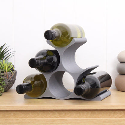 Countertop Wine Rack, Modern Pyramid Counter 6 Bottle Wine Stand, Vertical Display Wine Storage for Wine Lovers.