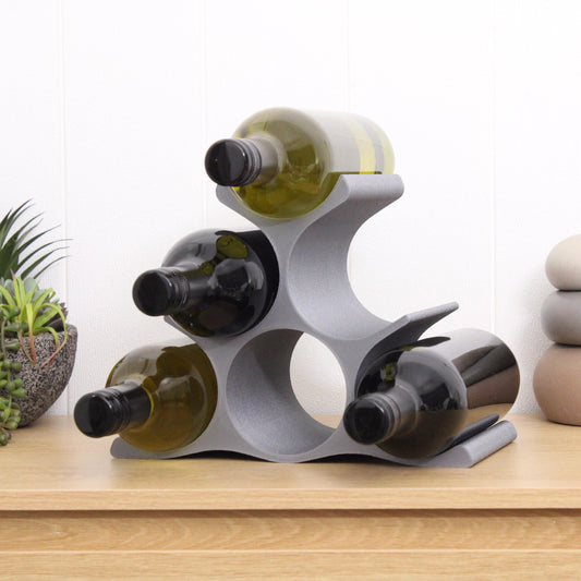 Countertop Wine Rack, Modern Pyramid Counter 6 Bottle Wine Stand, Vertical Display Wine Storage for Wine Lovers.