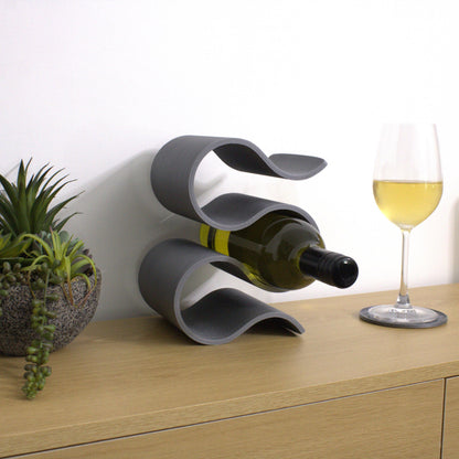 Countertop Wine Rack, Vertical Wavy 3 Bottle Wine Storage,  Curvy Display Stand
