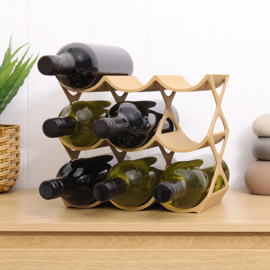 Modern Countertop Wine Rack, Edgy Large Modern Counter 9 Bottle Wine Stand, Vertical Display Wine Storage for Wine Lovers.
