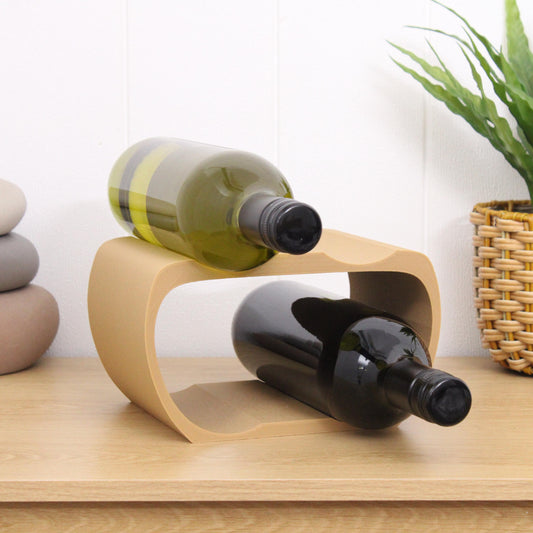 Lusso Wine Rack, 4 Bottle Countertop Wine Holder for Wine Lovers and home bars