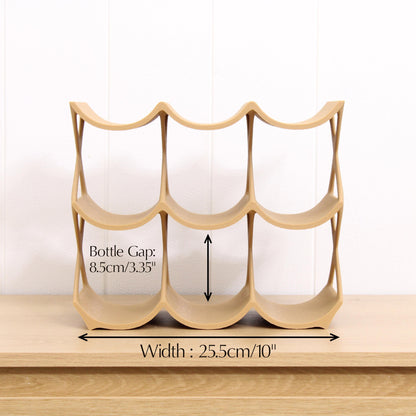 Modern Countertop Wine Rack, Edgy Large Modern Counter 9 Bottle Wine Stand, Vertical Display Wine Storage for Wine Lovers.