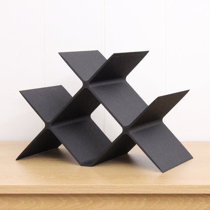 Countertop Wine Rack, Cross Large Modern Counter 4 Bottle Wine Stand, Modern Vertical Display Wine Storage for Wine Lovers.