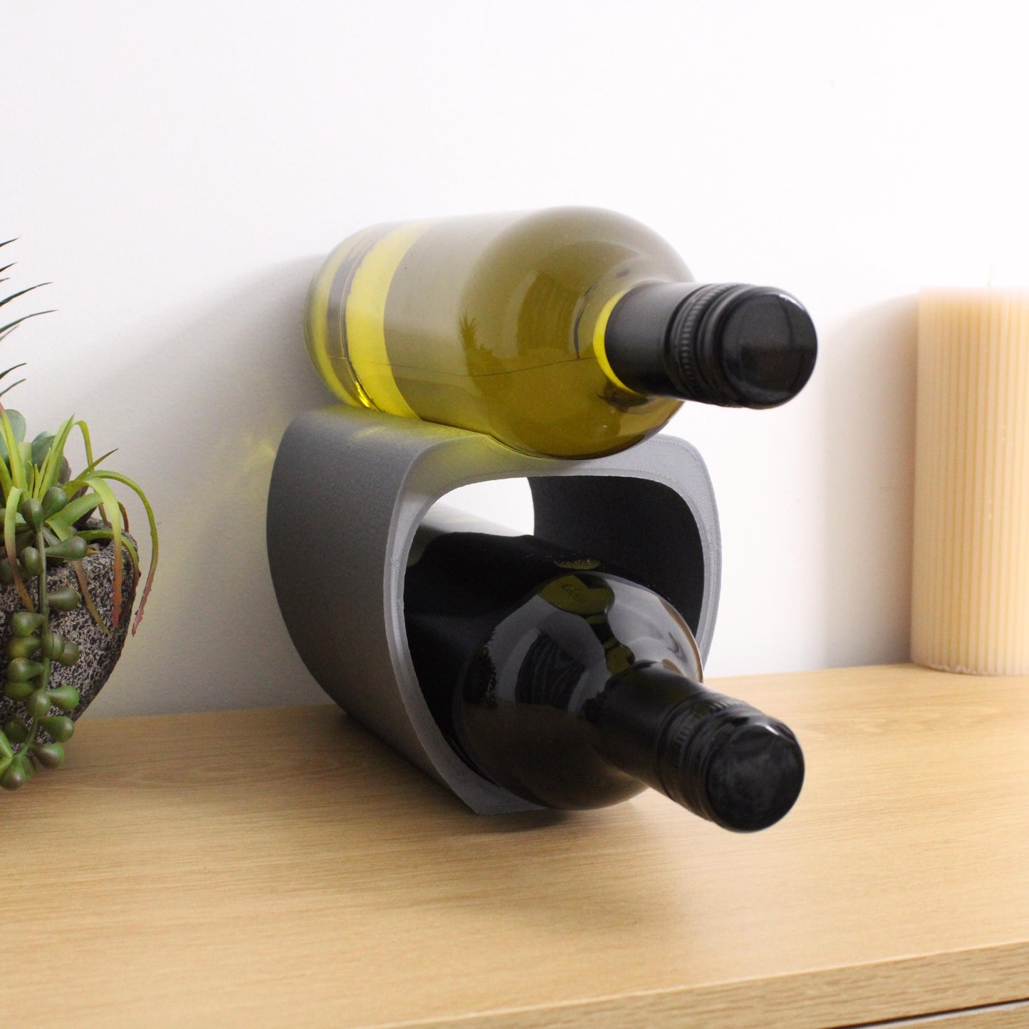 Lusso Wine Rack, 2 Bottle Countertop Wine Holder for Wine Lovers and home bars