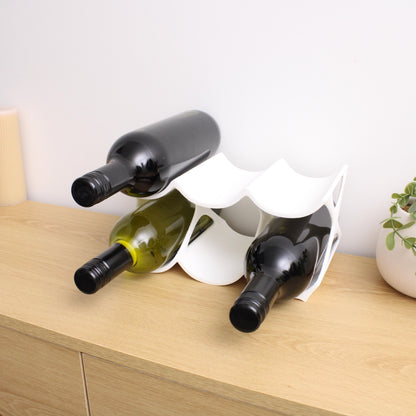 Modern Countertop Wine Rack, Edgy Large Modern Counter 6 Bottle Wine Stand, Vertical Display Wine Storage for Wine Lovers.