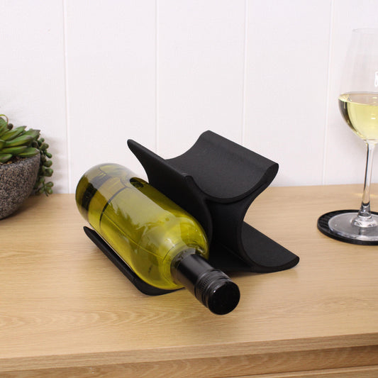 Mini Celeste Wine Rack, 3 Bottle Countertop Wine Stand, Vertical Display Wine Storage for Wine Lovers