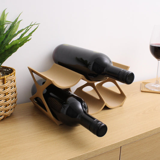 Modern Countertop Wine Rack, Edgy Large Modern Counter 6 Bottle Wine Stand, Vertical Display Wine Storage for Wine Lovers.