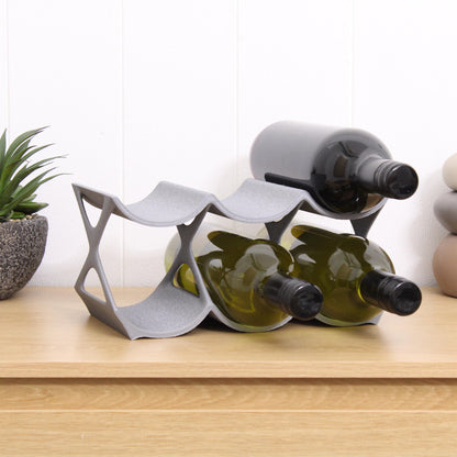 Modern Countertop Wine Rack, Edgy Large Modern Counter 6 Bottle Wine Stand, Vertical Display Wine Storage for Wine Lovers.