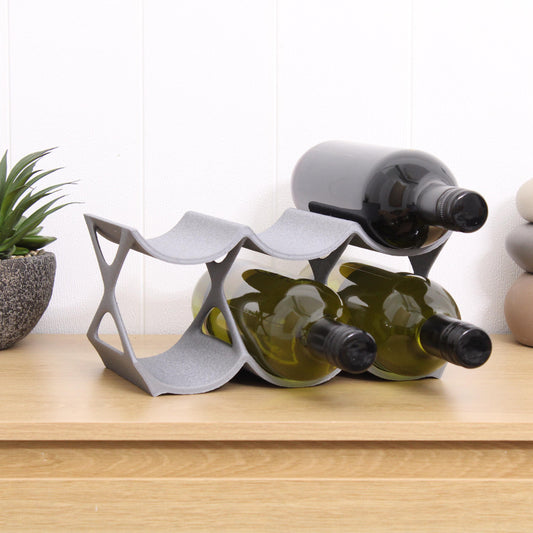 Modern Countertop Wine Rack, Edgy Large Modern Counter 6 Bottle Wine Stand, Vertical Display Wine Storage for Wine Lovers.