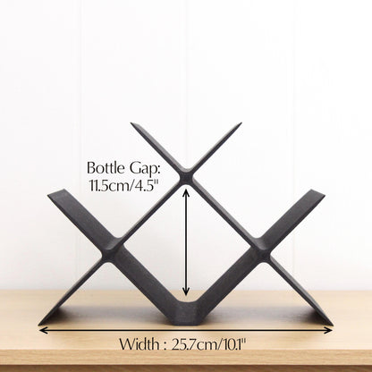 Countertop Wine Rack, Cross Large Modern Counter 4 Bottle Wine Stand, Modern Vertical Display Wine Storage for Wine Lovers.