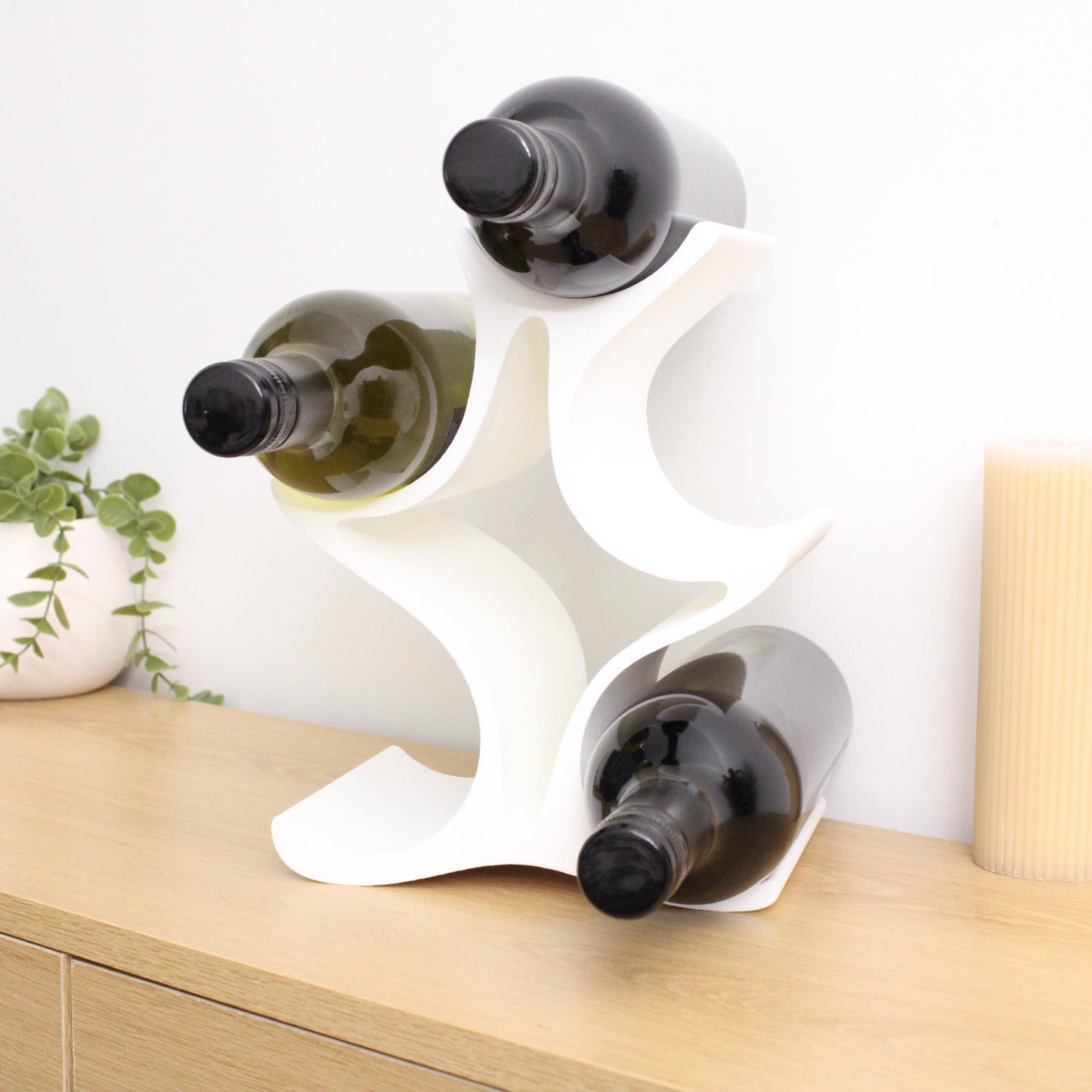 Celeste Wine Rack, 5 Bottle Countertop Wine Stand, Vertical Display Wine Storage for Wine Lovers