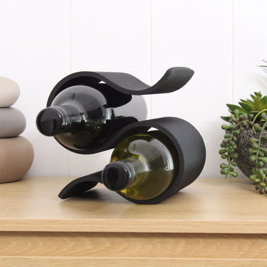 Mini Wavy Wine Rack, Small 2 bottle Wine Stand Home Organisation