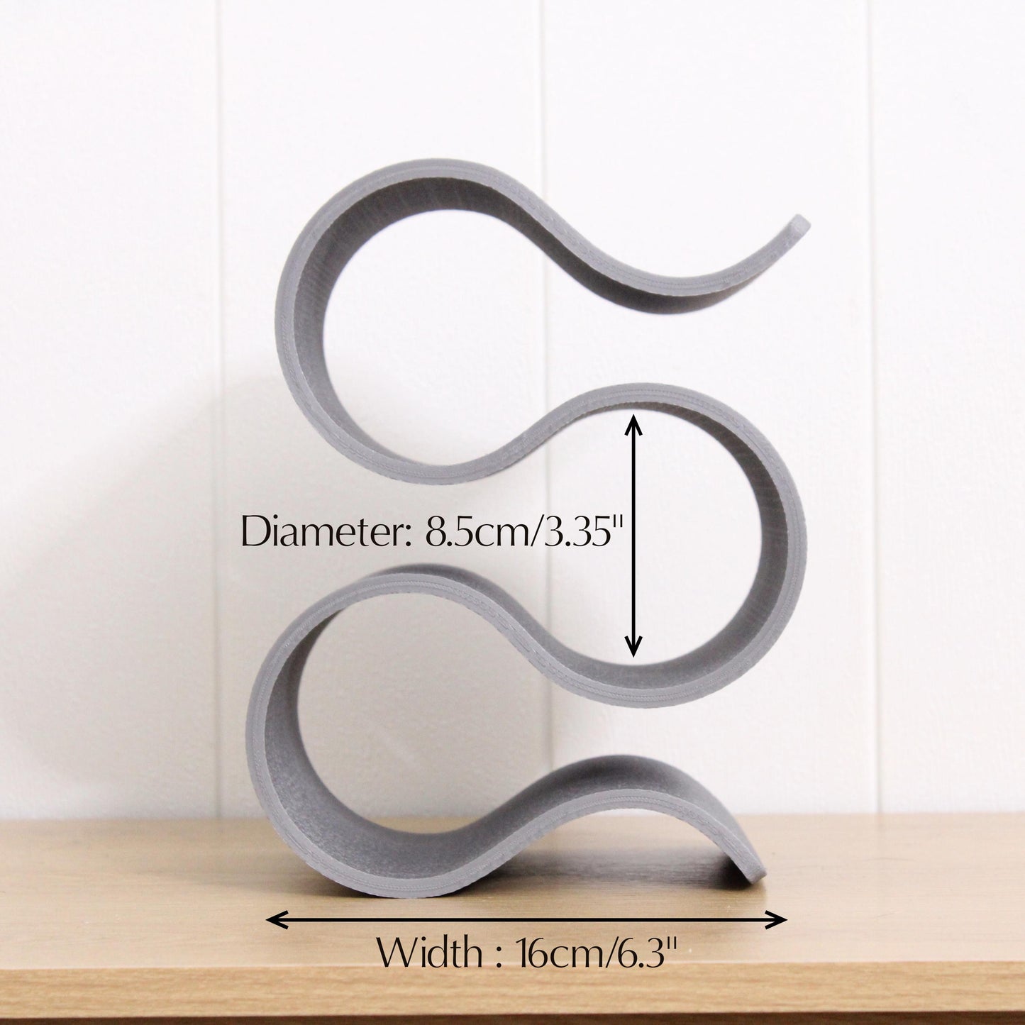 Countertop Wine Rack, Vertical Wavy 3 Bottle Wine Storage,  Curvy Display Stand