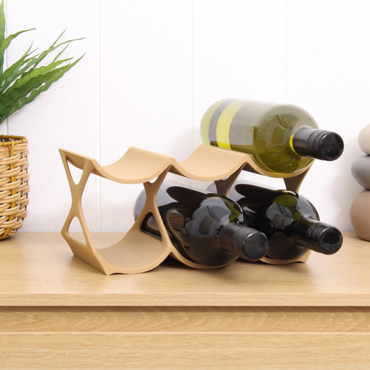 Modern Countertop Wine Rack, Edgy Large Modern Counter 6 Bottle Wine Stand, Vertical Display Wine Storage for Wine Lovers.
