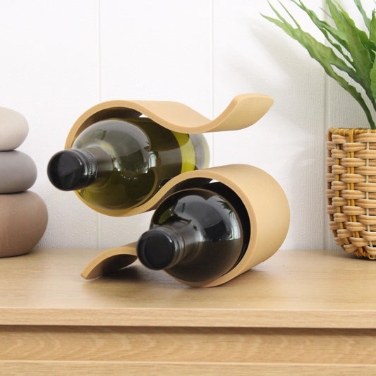 Mini Wavy Wine Rack, Small 2 bottle Wine Stand Home Organisation