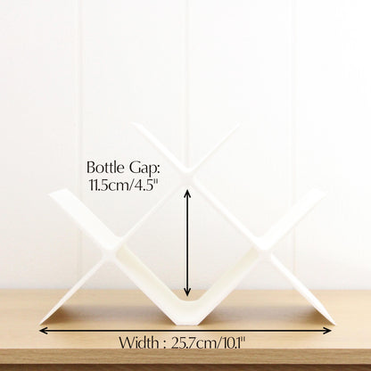Countertop Wine Rack, Cross Large Modern Counter 4 Bottle Wine Stand, Modern Vertical Display Wine Storage for Wine Lovers.