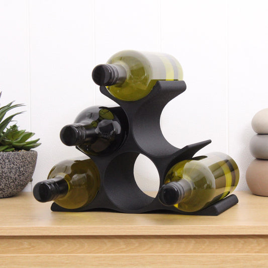 Countertop Wine Rack, Modern Pyramid Counter 6 Bottle Wine Stand, Vertical Display Wine Storage for Wine Lovers.