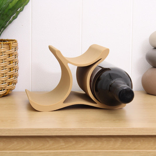 Mini Celeste Wine Rack, 3 Bottle Countertop Wine Stand, Vertical Display Wine Storage for Wine Lovers