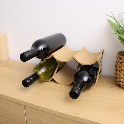 Modern Countertop Wine Rack, Edgy Large Modern Counter 6 Bottle Wine Stand, Vertical Display Wine Storage for Wine Lovers.