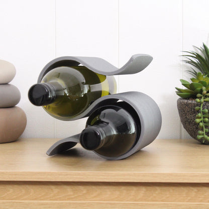 Mini Wavy Wine Rack, Small 2 bottle Wine Stand Home Organisation