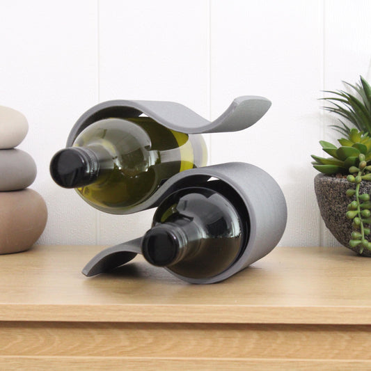 Mini Wavy Wine Rack, Small 2 bottle Wine Stand Home Organisation