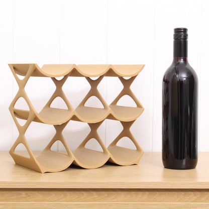 Modern Countertop Wine Rack, Edgy Large Modern Counter 9 Bottle Wine Stand, Vertical Display Wine Storage for Wine Lovers.