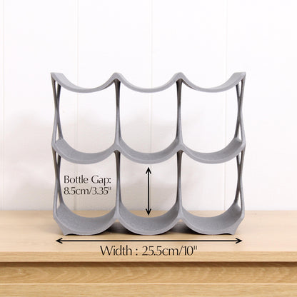 Modern Countertop Wine Rack, Edgy Large Modern Counter 9 Bottle Wine Stand, Vertical Display Wine Storage for Wine Lovers.