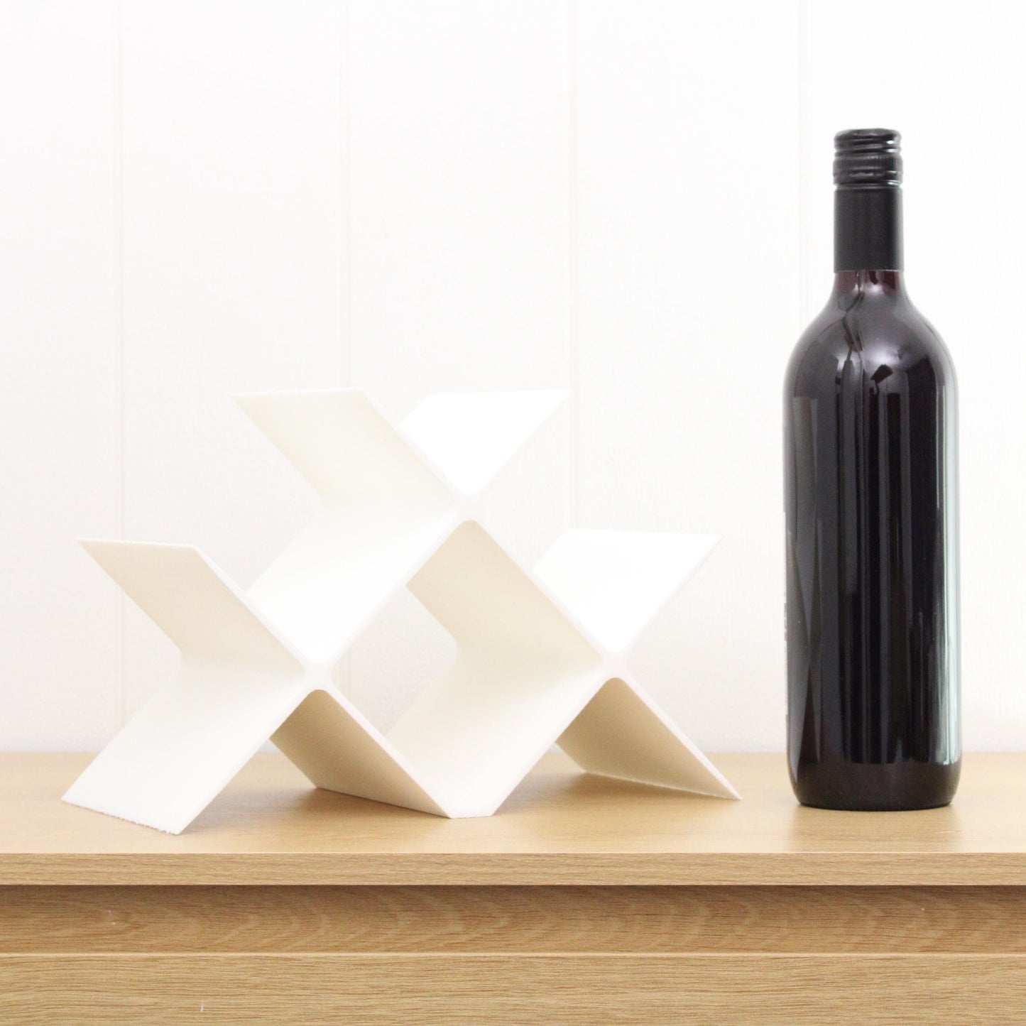 Countertop Wine Rack, Cross Large Modern Counter 4 Bottle Wine Stand, Modern Vertical Display Wine Storage for Wine Lovers.