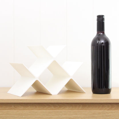Countertop Wine Rack, Cross Large Modern Counter 4 Bottle Wine Stand, Modern Vertical Display Wine Storage for Wine Lovers.
